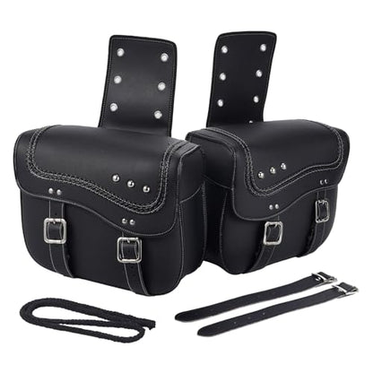 Universal Motorcycle Bag,Waterproof PU Leather Saddle Bags,30L Large Capacity Motorcycle Tail Bag,Universal Accessories,Suitable For Cruise/Saddlebags Saddle Bag.