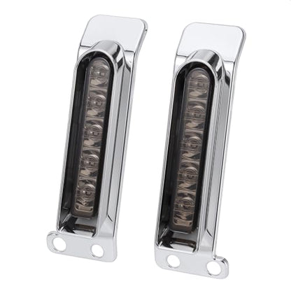 Rear Fender Filler Panel Lights Saddlebag LED Inserts Support Auxiliary Light Fit for Harley Touring Electra Glide Ultra Limited Road King Road Glide 2014-2024 (Chromed Housing Smoke Len) - color: Chromed Housing Smoke Len