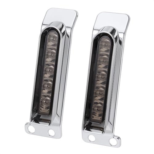 Rear Fender Filler Panel Lights Saddlebag LED Inserts Support Auxiliary Light Fit for Harley Touring Electra Glide Ultra Limited Road King Road Glide 2014-2024 (Chromed Housing Smoke Len) - color: Chromed Housing Smoke Len