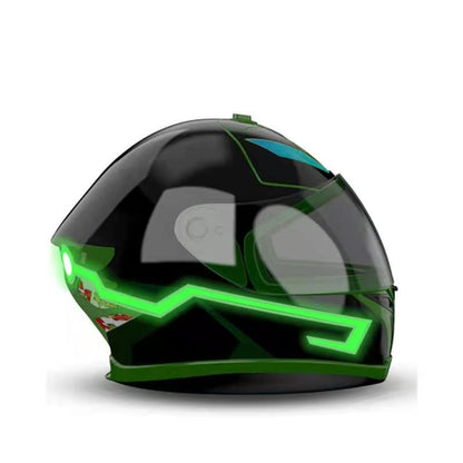 Motorcycle helmet light strip,Helmet EL Light Bar,Helmet Cycling LED Sticker Light Night Riding Signal Helmet Light for Motorcycle Bike Helmet (green) - color: Green