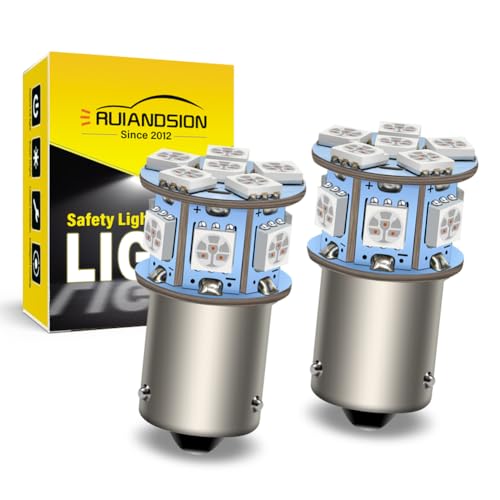 Ruiandsion 2pcs 6V BAU15S 5050 12SMD Red LED Light Bulbs for Reverse Lights Turn Signal Lights Tail Lights,Non-polarity - color: Red, size: BAU15S