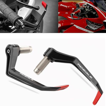 Motorcycle CNC Brake Clutch Levers Guard Protector For DUCATI PANIGALE V2 959 1199 899 1299 Handle Bar Grips Guard Black, red, titanium (Red) - color: Red