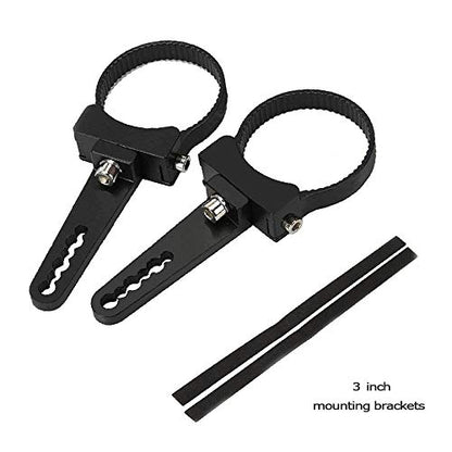 Tube Clamps Mounting Brackets for LED Bar Work Lights Fog Lights - Fit 3" Bull Bar, 2pcs - size: 3"