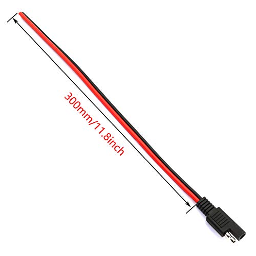DGZZI 2PCS 14AWG Extension Cable - 30CM SAE Single Plug Quick Disconnect for Motorcycle, Car, Tractor
