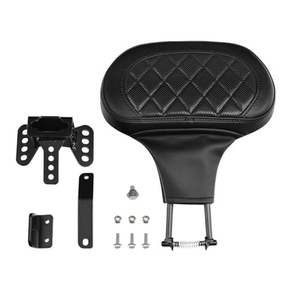 C.C. RIDER Driver Rider Backrest - Pad Diamond 2-Up One-Piece Sissy Bar fit for Harley Touring Road King FLHR Street Glide FLHX Road Glide FLTRX 2009-2023 - color: 04# Black Rider Backrest
