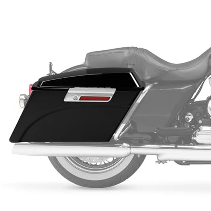 TCMT Hard Saddlebags 6x9" Speaker Lid Latch Key & Liners Carpet Insert Fits For Harley Touring Models CVO Road Glide Road King Street Glide Electra Glide Ultra Classic 1994-2013 - color: Vivid Black Chrome Latches(6x9 Speaker Lid)