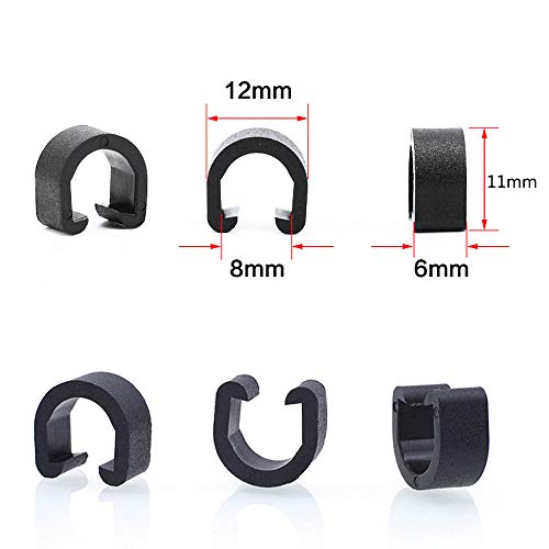 40pcs Plastic Bicycle C-Clips Clamps Housing Hose Guide Clamps Bicycles Brake Cable Derailleur Shifter Cable Fixed Clips Frame Buckle