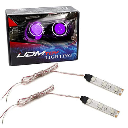 iJDMTOY Purple 3-SMD-5050 LED Accent Ambient Lighting Ribbons Compatible with Car Motorcycle Projector Demon Eyes Retrofit - style: Purple