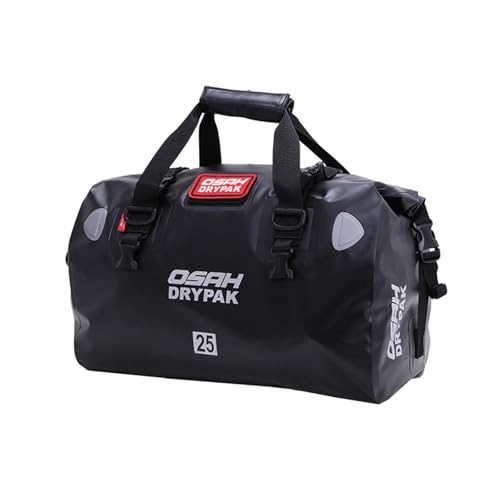 Waterproof Duffel& Luggage Bag - Motorcycle Dry Bag Tail Saddle Bags with Roll Top Closure,Large Storage Space,for Camping, Kayaking, Fishing & Traveling(Black, 25L) - color: Black, size: 25L