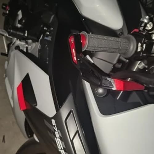 Compatible with 675SR 675 SR-R 675NK 675SS Motorcycle CNC Handlebar Grip Guard Brake Clutch Lever Protector (Red) - color: Red