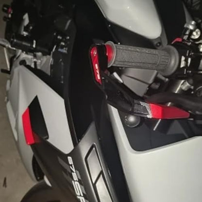 Compatible with 675SR 675 SR-R 675NK 675SS Motorcycle CNC Handlebar Grip Guard Brake Clutch Lever Protector (Red) - color: Red