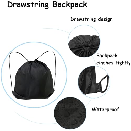 Drawstring Backpack,Motorcycle Helmet Bag Waterproof,Drawstring Helmet Bag for Sports, Folding Sport Backpack,Motorcycle PE Bag Helmet Bag for Travel, Swimming, Beach (Black)