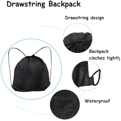 Drawstring Backpack,Motorcycle Helmet Bag Waterproof,Drawstring Helmet Bag for Sports, Folding Sport Backpack,Motorcycle PE Bag Helmet Bag for Travel, Swimming, Beach (Black)