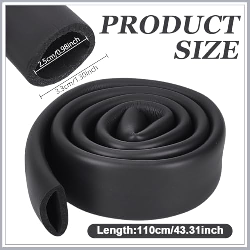 AHANDMAKER Foam Tubing for Handle Grip Support, Synthetic Rubber Handlebar Cover Grip 1.3 Inch OD 1 Inch ID 43.3 Inch Long Comfortable Non-Slip Handle Grips for Fitness Equipment Bicycle, Black