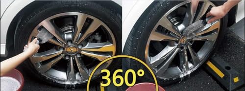 Generic Alloy Wheel Cleaning Brush, Rim Cleaner for Your Car, Motorcycle or Bicycle Tire Brush Washing Tool for Car Bick,Motorcycle