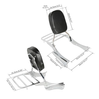 SLMOTO Detachable Stealth Sissy Bar Set Luggage rack Fits For Honda Shadow Spirit VT750DC 2001-2003，2005-2007 - color: Fits For Honda Shadow Spirit