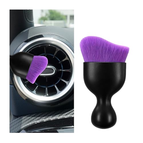 Car Interior Detailing Brush, Curved Soft Bristles Vehicle Removal Dust Collectors, Scratch-Free Automotive Cleaning Tool Accessories, Universal for Truck SUV Sedan (Purple) - color: Purple