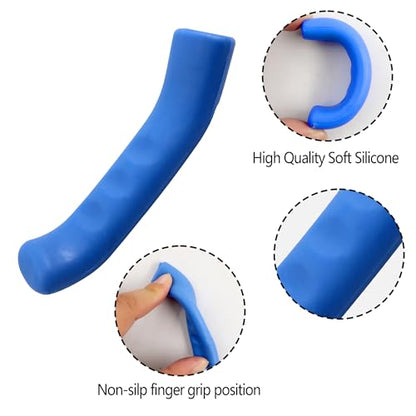 2 Pairs Bicycle Brake Lever Grip Protector Cover, Non-Slip Brake Lever Grip, Silicone Sleeve Universal Brake Protection Handle Cover for Bicycle, Cycling, Road/Mountain Bikes, Blue - color: Blue