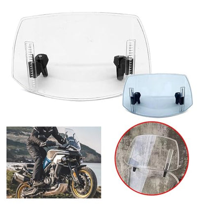 Compatible with CFMOTO 800 MT 800 Motorcycle Windshield Extension Adjustable Spoiler Clamp-On Windscreen Deflector 800-MT Parts 800MT(Transparent)