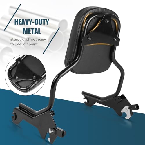 Rear Backrest Sissy Bar Compatible With For Harley Softail Fat Boy FLFB FLFBS Breakout FXBR FXBRS 2018-up Upright Passenger Sissy Bar Backrest With Back Rest Pad - color: Without Luggage Rack