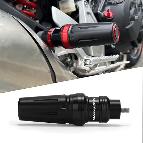 Motorcycle Exhaust Sliders Crash Protector Compatible with S.uzuki Vstrom 800 800DE DL800 DE/Adventure/Touring 2023 2024 2025 | Frame Slider Falling Protection V-Strom 800 Accessories (Black) - color: black