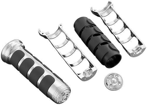 Kuryakyn 6183 Premium ISO Handlebar Grips for Throttle and Clutch: 2006-19 Honda Gold Wing GL1800 & F6B Motorcycles with Heated Grips, Chrome, 1 Pair - color: Chrome