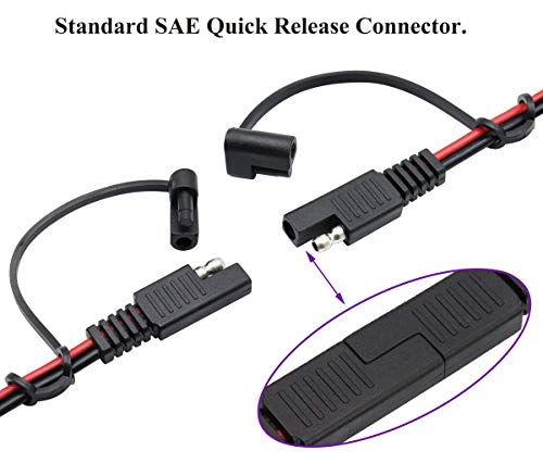 SAE Extension Cable 16 AWG Wire Harness 12V-24V DC SAE to SAE Cable with Switch Quick Connect/Disconnect Snap Action Cable for Motorcycle Cars,Camp Trailer Solar Panels(2.4m/7.8ft-Switch)