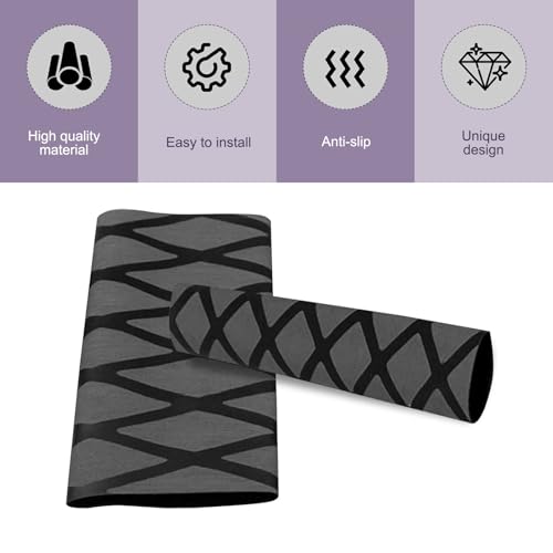 4PCS Motorcycle Hand Grips Cover, Anti-Slip Mesh Pattern Handlebar Protector, Heat Shrink Rubber Motorbike Grips Protective Sleeve, Universal for Most Vehicle Handles, Handbrakes (Black)