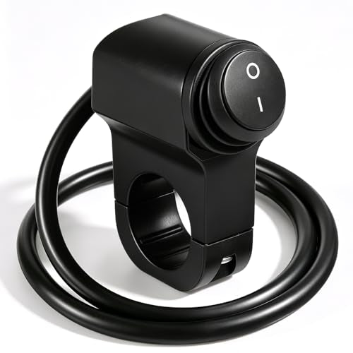 Motorcycle Handlebar Switch 12v, Waterproof Toggle Switch Aluminum Alloy ATV Light Switches Mini Bike Kill Switchs for Motorcycle Bike ATV UTV Scooters Fits 7/8"(22mm) Handlebars 1 Piece