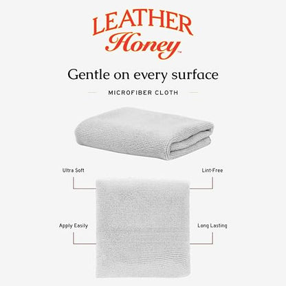 Leather Honey Lint-Free Application Cloth: Microfiber Cloth for Use with Leather Conditioner and Cleaner. Made in The USA Since 1968 (Pack of 2) - size: Small (Pack of 2)