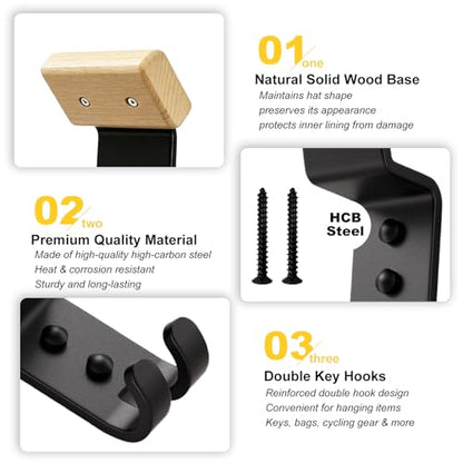 Motorcycle Helmet Holder Wall Mount - Heavy Duty Helmet Hanger Rack with 2 Key Hooks, Solid Wood & Strong Steel Design for Bike, Football, Skiing Sports Gear, Jackets & Hats (Yellow*3) - color: Yellow*3