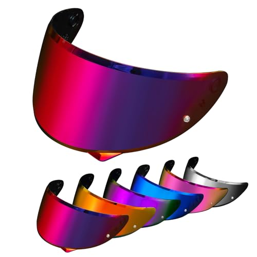 PSLER HJ-34P Visor - HJ-34P Visor Tinted C10 Helmet Visor Face Shield for HJ-34P C10,Deep Purplish Red - color: Blue Purple Red