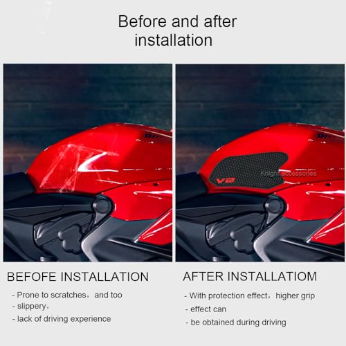 Motorcycle Tank Traction Pad Anti Slip Sticker Gas Knee Grip Protector for Panigale Streetfighter V2 2022 2023