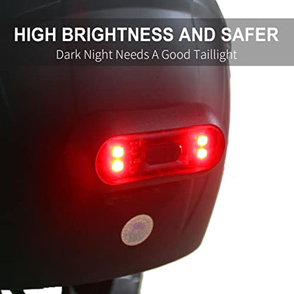 Bike Helmet Light, Motorcycle Helmet Brake Light/Bike Bicycle LED Safety Warning helmet Lights for Night Riding, Rechargeable Battery & IPX6 Waterproof