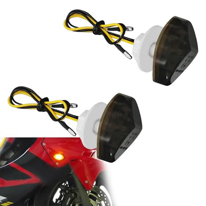 Flush Mount Motorcycle Turn Signals LED Amber Blinkers for Honda, Smoked Motorcycle Brake Blinkers, 12V Front Indicators Lights Turning Lamp for Honda CBR600RR CBR1000RR CBR600F4 CBR900(2PCS)