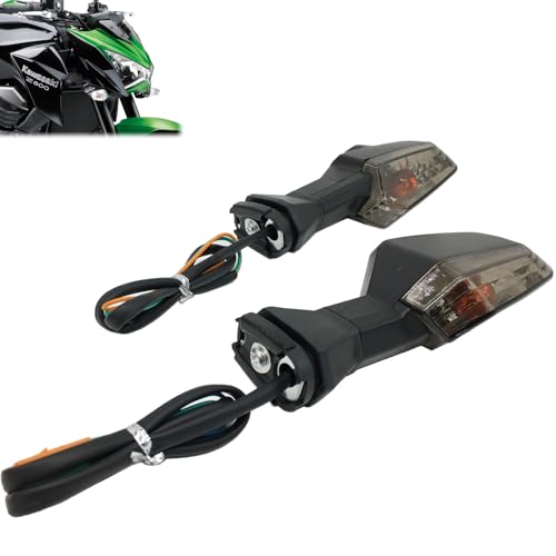 Motorcycle Turn Signal Indicator Light Blinker Blub Lamp Compatible With KAWASAKI Z250 Z300 Z750 Z800 Z1000 Versys 650/1000 For Ninja 250 300 400 650 ER-6F ER-6N (Smoke) - color: Smoke
