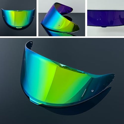 Shoei RF1400 X15 Helmet Visor Replacement Shield, Anti-Fog Sun Shield Accessory Compatible with RF-1400, X15, CWR-2, Z8, X-SPR PRO(Phantom Green) - color: Phantom Green