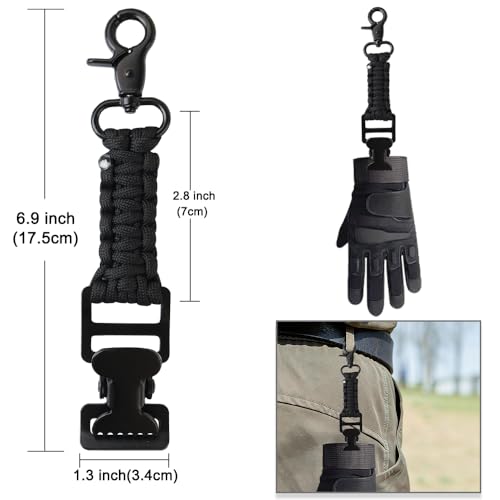 weryerker 2PCS Tactical Glove Clip Holder Anti-slip Nylon Work Glove Holder Clip, for Tactical Backpack, Tool Belt, Outdoor - color: 2pcs Black 1