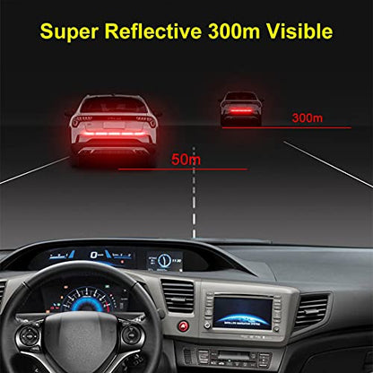 5pcs/Set Diamond Grade Reflective Stickers High Intensity Night Visibility Safety Warning Sign Reflective Tape Stickers for Cars Trucks Helmets Motorcycle Bumper Sticker 35.83x1.57in - color: White