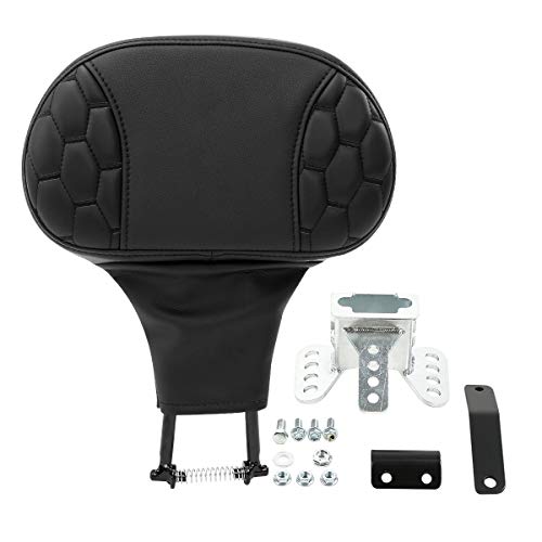 Rider Sissy Bar, SLMOTO Honeycomb Designed Driver Rider Backrest Pad Fit for Harley Road King CVO Street Glide 2014-2023 - color: Black Rider Backrest1