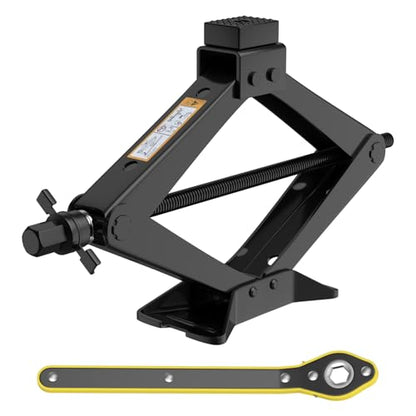 Scissor Jack for Car 3 Ton 6614 LBS, Spare Tire Changing Kit,Portable Tire Jack,Lifting Jack for Car/SUV/MPV - size: 3T with Rubber Top
