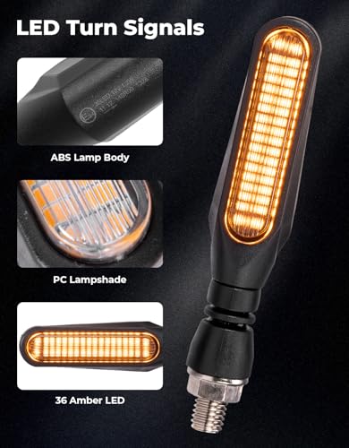 KEMIMOTO Motorcycle Turn Signals Light, 12V Universal Motorcycle Turning Indicators, 36 LED Bulbs for Motorbike Scooter Cruiser (4 Pcs)