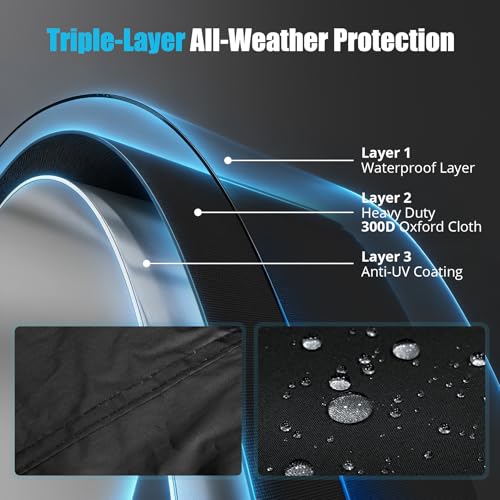 300D Motorcycle Cover Waterproof Outdoor, 96.5 inch Fits for Harley Davidson Sportster Iron 883/1200, Forty-Eight, Nightster, Nightster Special, Street 500/750, Honda Rebel 300/500/1100, Black - size: 96.5 inch