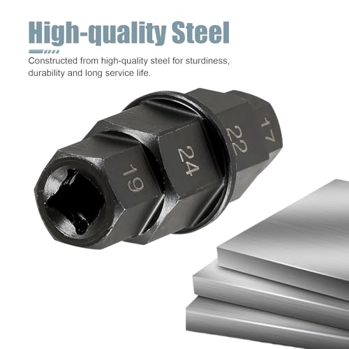 Motorcycle Axle Nut Tool, Front Axle Removal Wrench, Heavy Duty 17mm 19mm 22mm 24mm Hex Spindle Socket for Motorcycle Front Wheel Spindle Repair(Black) - color: Black
