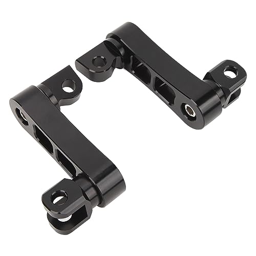 Motorcycle Foot Pegs Bracket, Adjustable Highway Foot Pegs Extension Brackets, Passenger Highway FootPegs Male Mount Foot Peg Clamp Support Extensions Bracket (Black) - color: Black