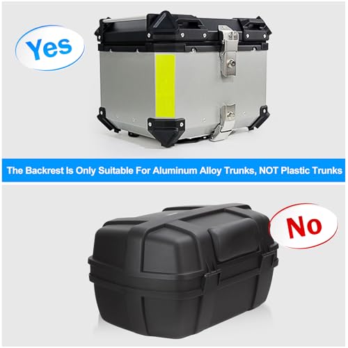 Motorcycle Top Case Passenger Backrest, PSLER Universal Motorcycle Back Cushion Top Box Trunk Cushion Tail Box Case Cushion Passenger Backrest Back Pad Trunk Sticker Decal Backrest