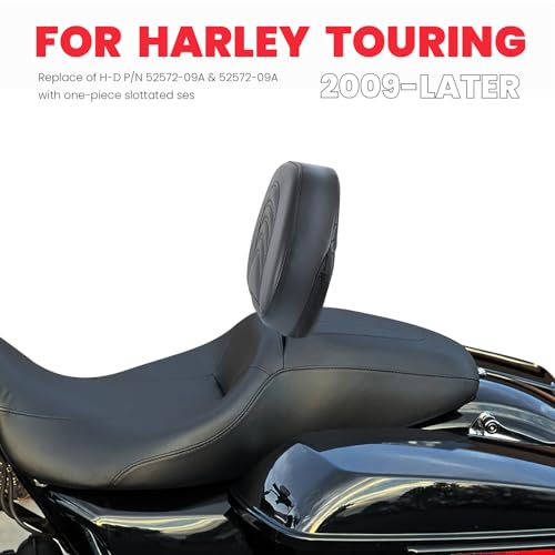 1997-2025 Adjustable Rider Driver Backrest compatible with Harley Davidson Touring Street Glide Road Glide Road KING Electra Ultra Limited W/Mounting Bracket - size: Driver Backrest 2