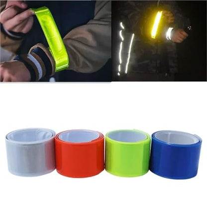 28pcs Reflective Bands for Wrist Arm Ankle Leg High Visibility Reflect Straps for Night Walking Running Reflective Strips Warning Tape - color: Blue