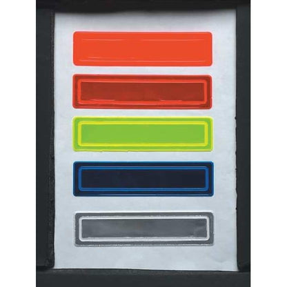 AccuformNMC Adhesive Retro-Reflective Hard Hat Helmet Stickers, 1" x 4" Fluorescent Strips, LHR104RD Bright Red (Pack of 16) - color: Red