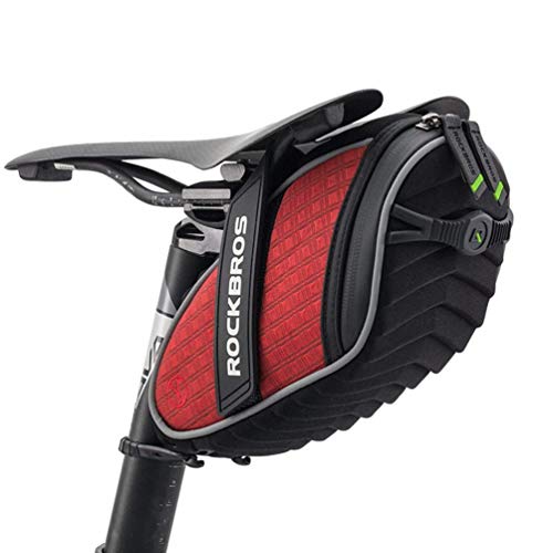 ROCKBROS Bike Saddle Bag Bicycle Seat Bag 3D Shell Saddle Bag Under Seat Cycling Seat Pack for Mountain Road Bike Bicycle Red - color: Red